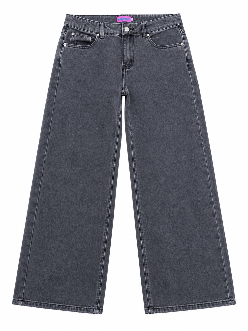 Edikted Wide-Leg Jeans in Washed Black